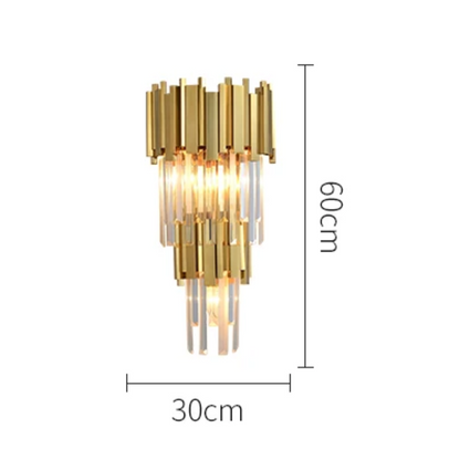 Applique dorée en cristal lumière chaude