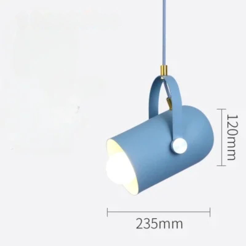 Suspension abat-jour coloré style industriel