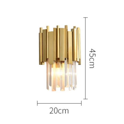 Applique dorée en cristal lumière chaude